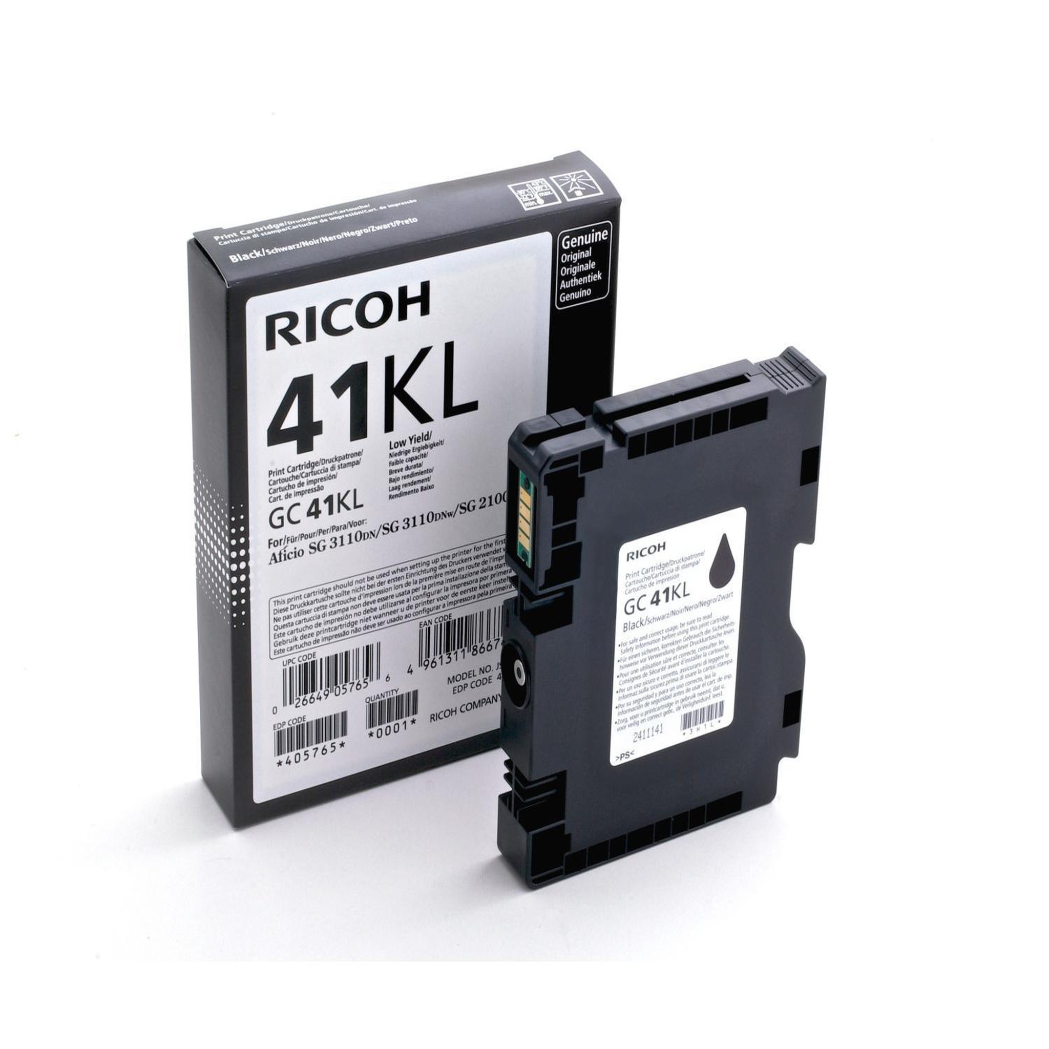 Voir la diapositive 2 : Ricoh Ricoh Ink GC41 LC Black Schwarz (405765)