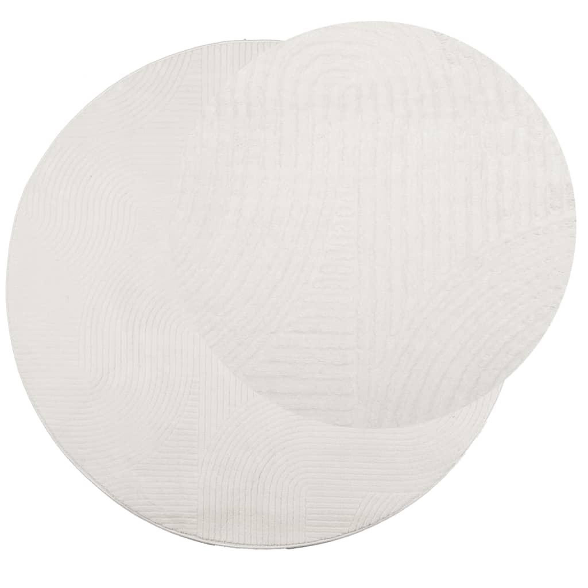 Voir la diapositive 3 : VIDAXL Tapis IZA poils courts style scandinave creme Ø 80 cm