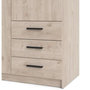 Voir la diapositive 5 : TVILUM Armoire VEGA - Décor chene - 2 portes + 3 tiroirs - L 98,5 x P 49,6 x H 200,4 cm