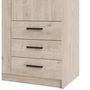 Voir la diapositive 5 : TVILUM Armoire VEGA - Décor chene - 2 portes + 3 tiroirs - L 98,5 x P 49,6 x H 200,4 cm