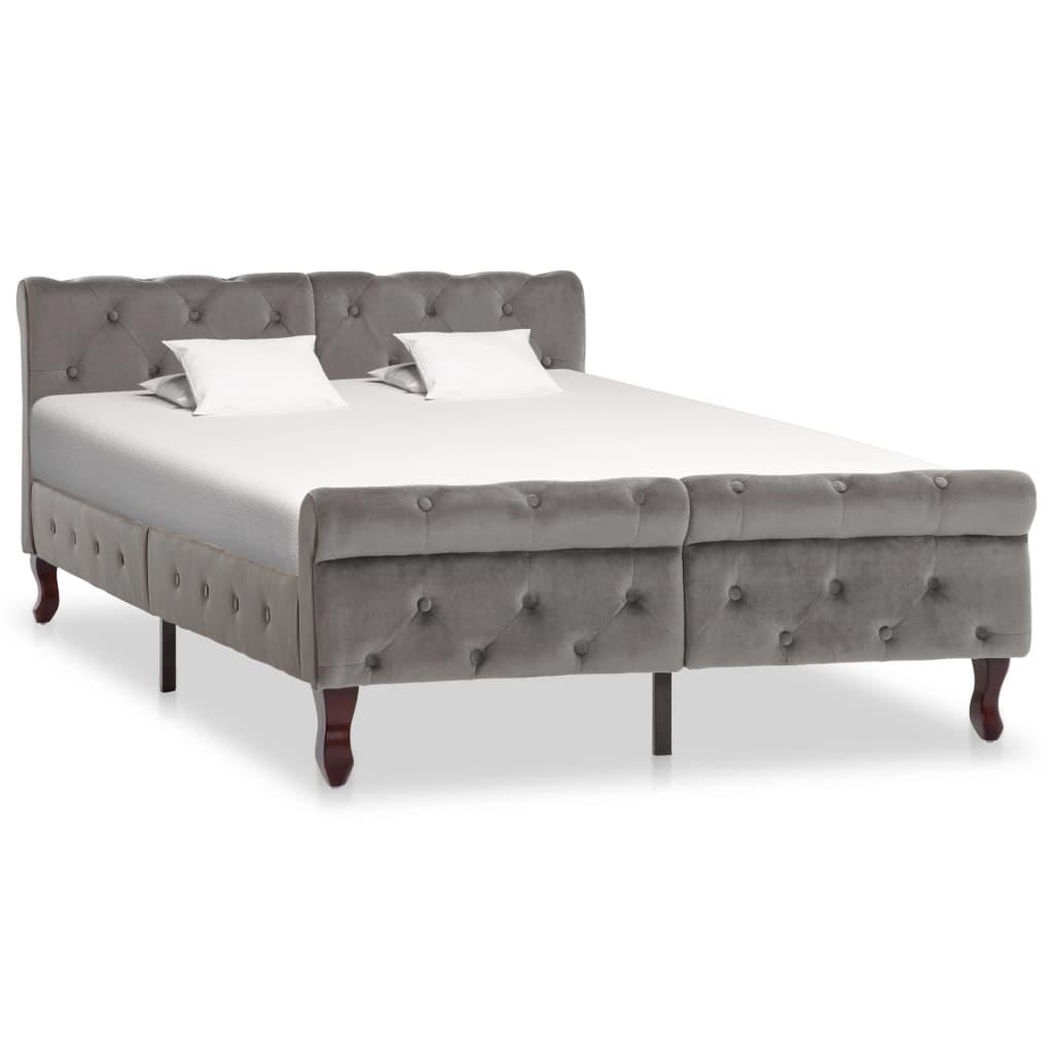 Voir la diapositive 1 : VIDAXL Cadre de lit sans matelas gris velours 120x200 cm