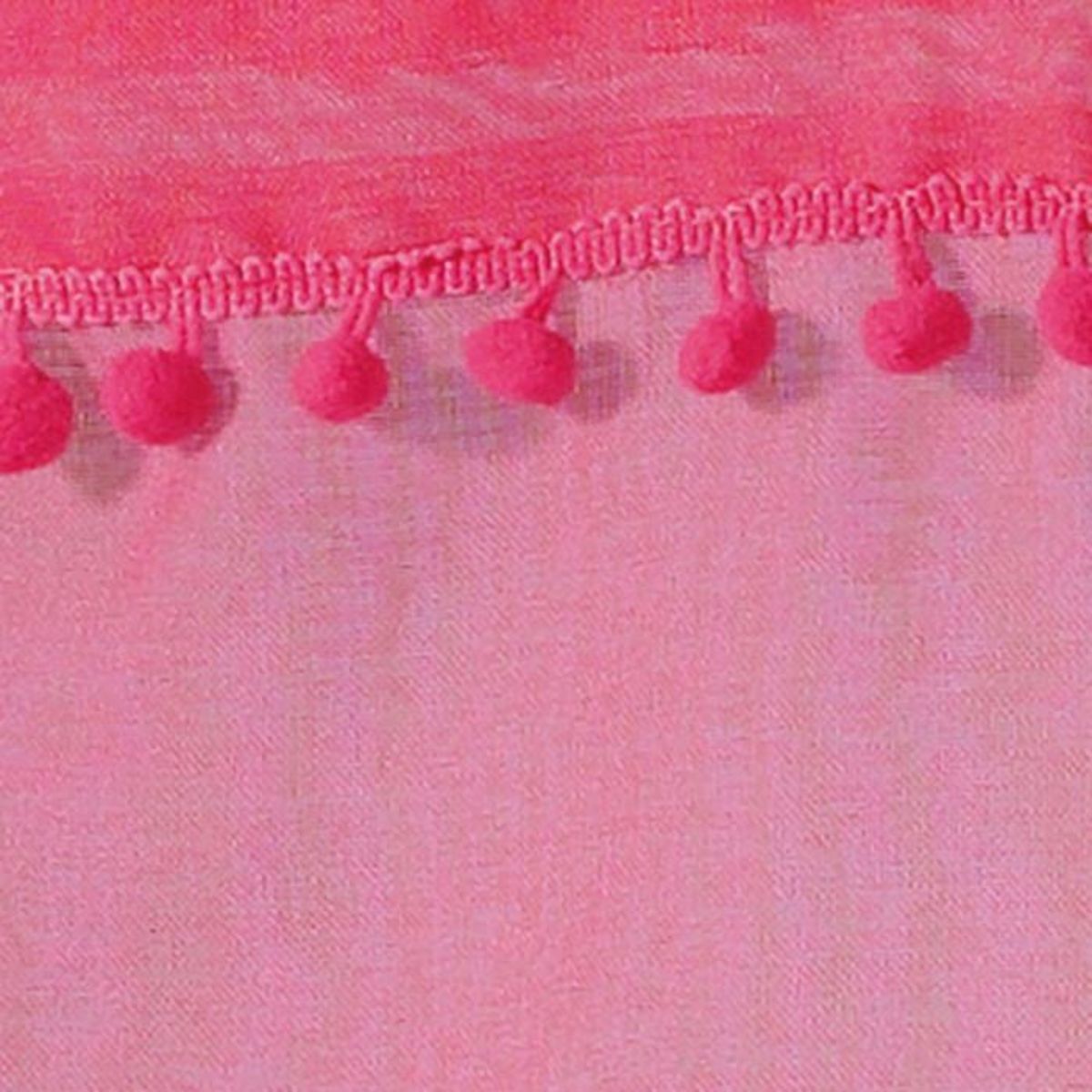 Paris Prix Paire de Voilages à Pompons  Poupette  60x90cm Corail