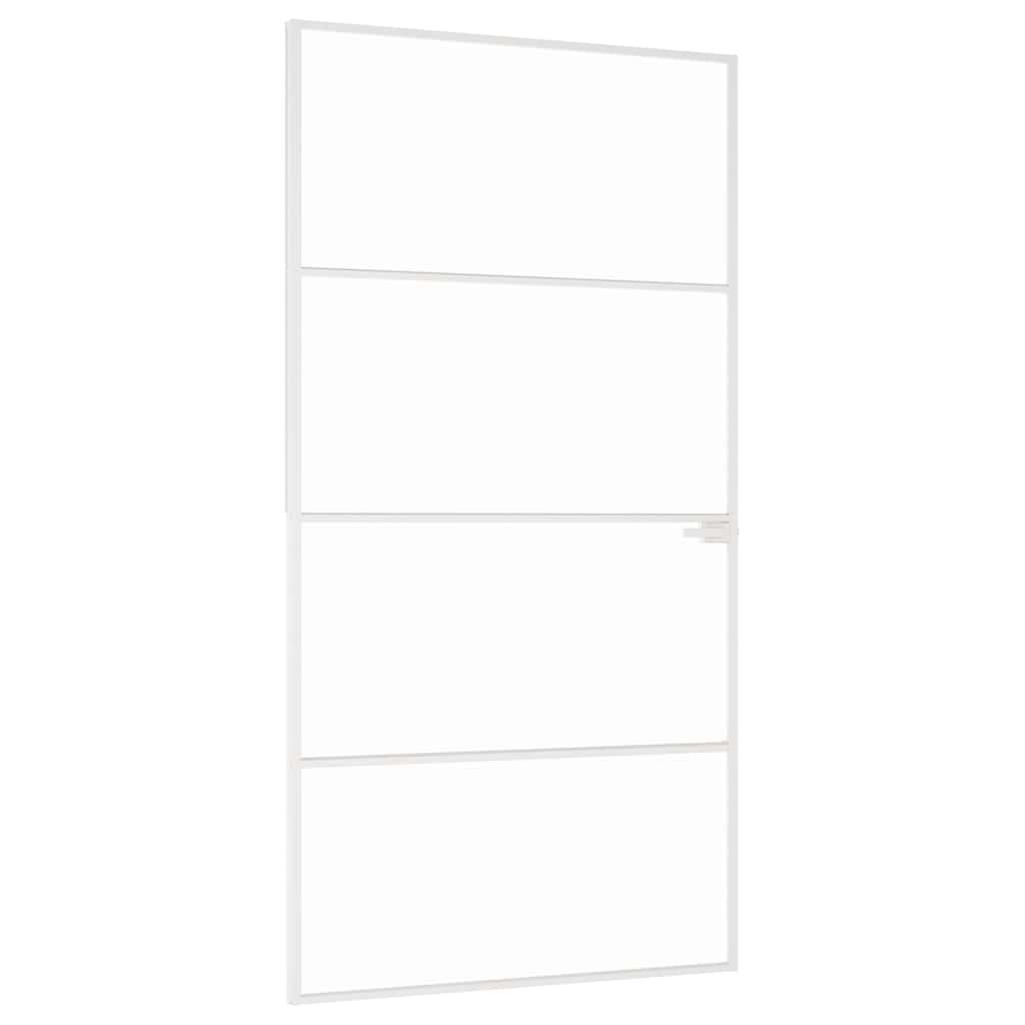 VIDAXL Porte d'interieur blanc 102x201,5 cm trempe verre aluminium fin