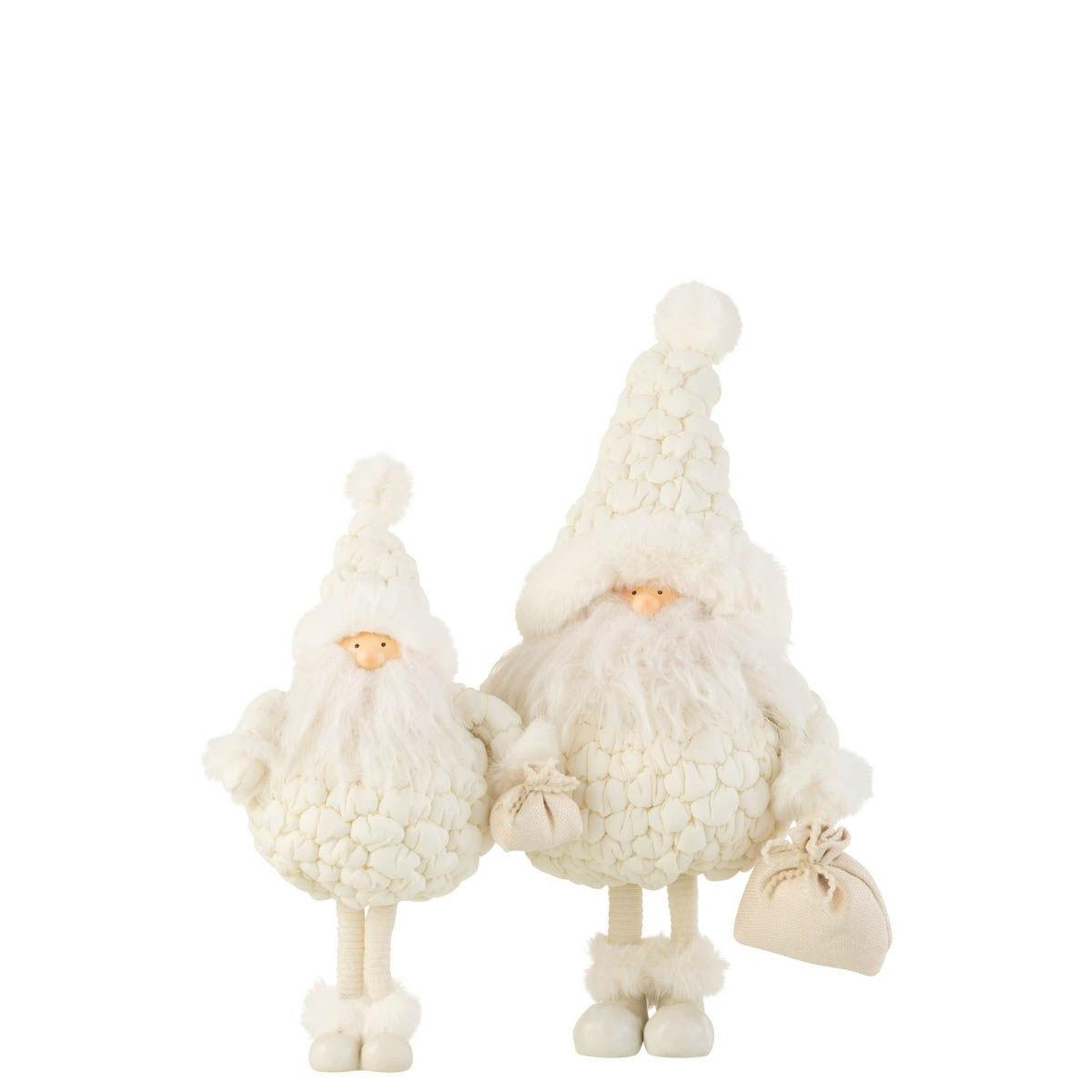 Voir la diapositive 2 : J-LINE Statuette déco père noël  pochon  47cm blanc