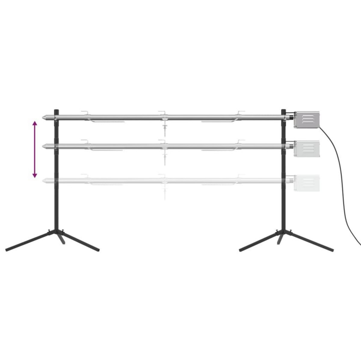 VIDAXL Ensemble de grille et de plateau automatique pour barbecue inox