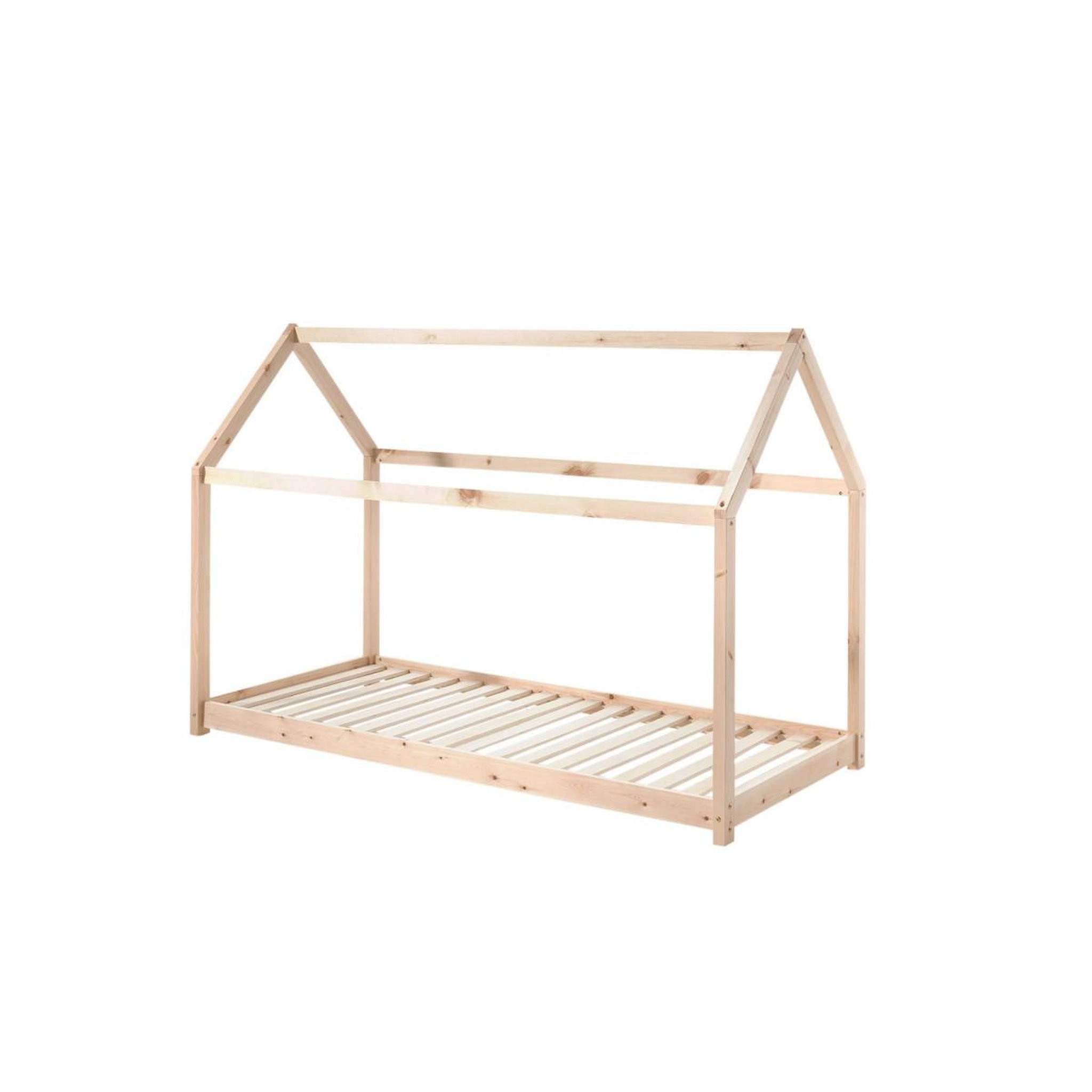 Voir la diapositive 2 : Paris Prix Lit enfant & matelas  cabane  90x200cm naturel