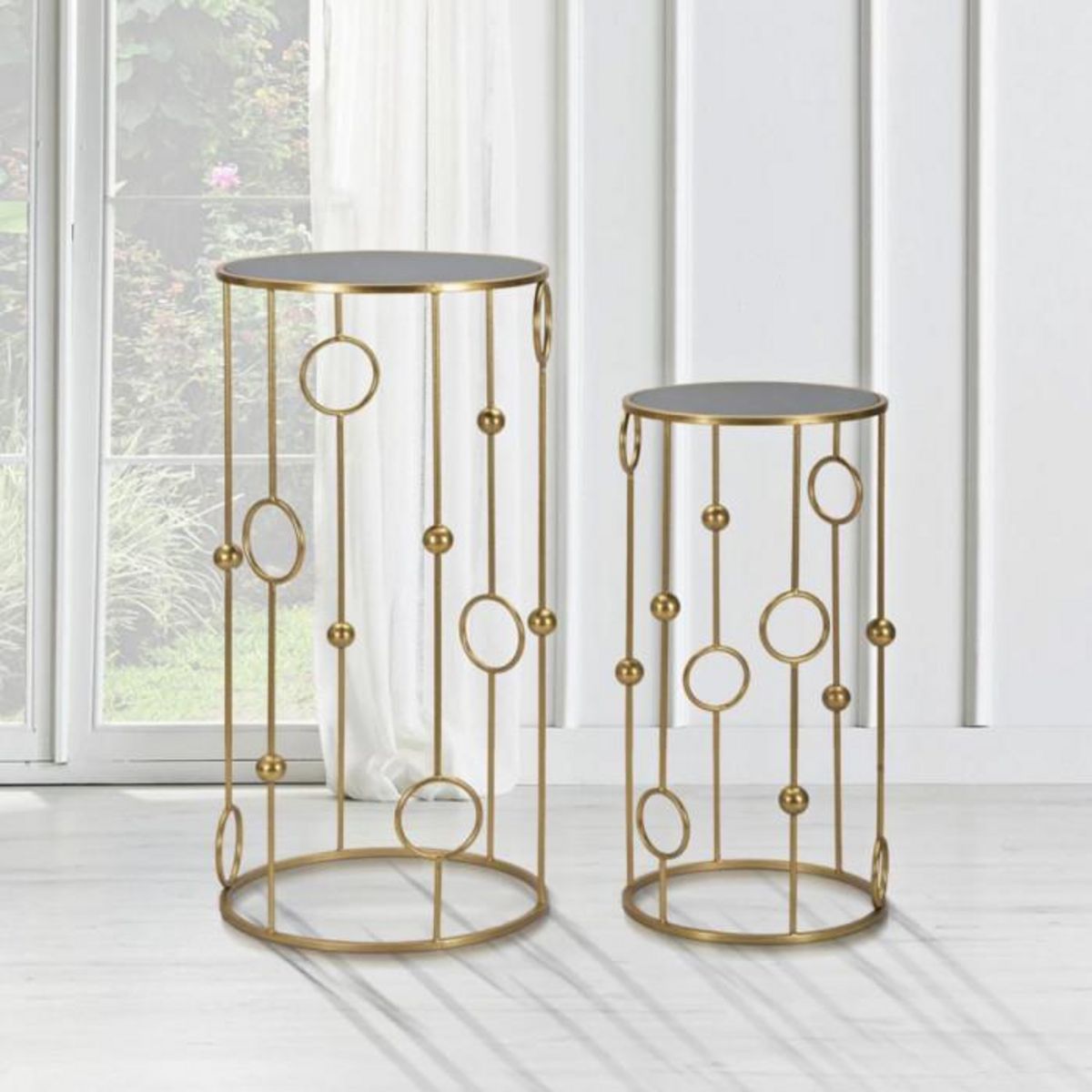 Paris Prix Lot de 2 Tables d'Appoint  Sphère  100cm Or