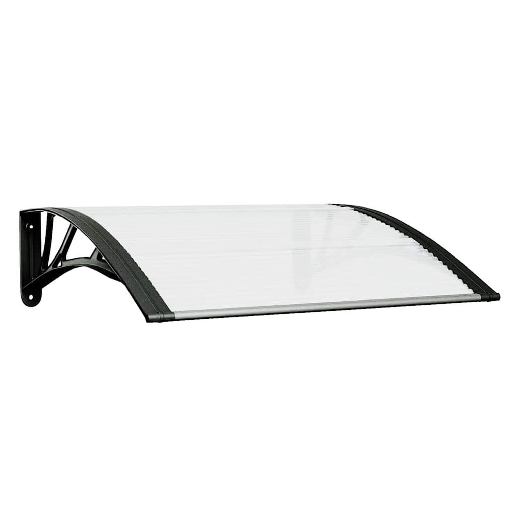 Voir la diapositive 2 : VIDAXL Auvent de porte Noir et transparent 80x75 cm Polycarbonate