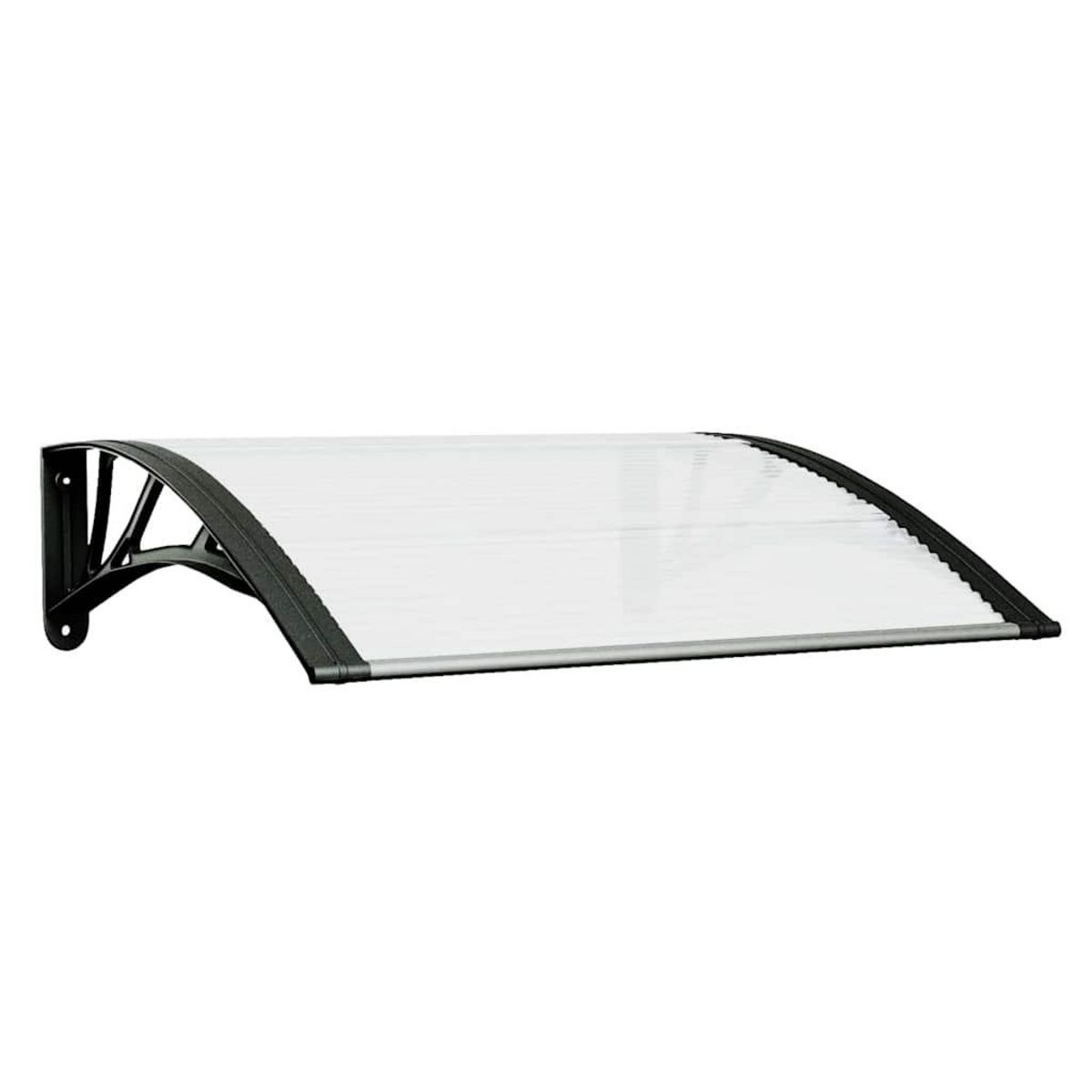 VIDAXL Auvent de porte Noir et transparent 80x75 cm Polycarbonate