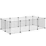 PAWHUT Cage parc enclos pour animaux domestiques L 106 x l 73 x H 36 cm bords arrondis fil métallique noir 55