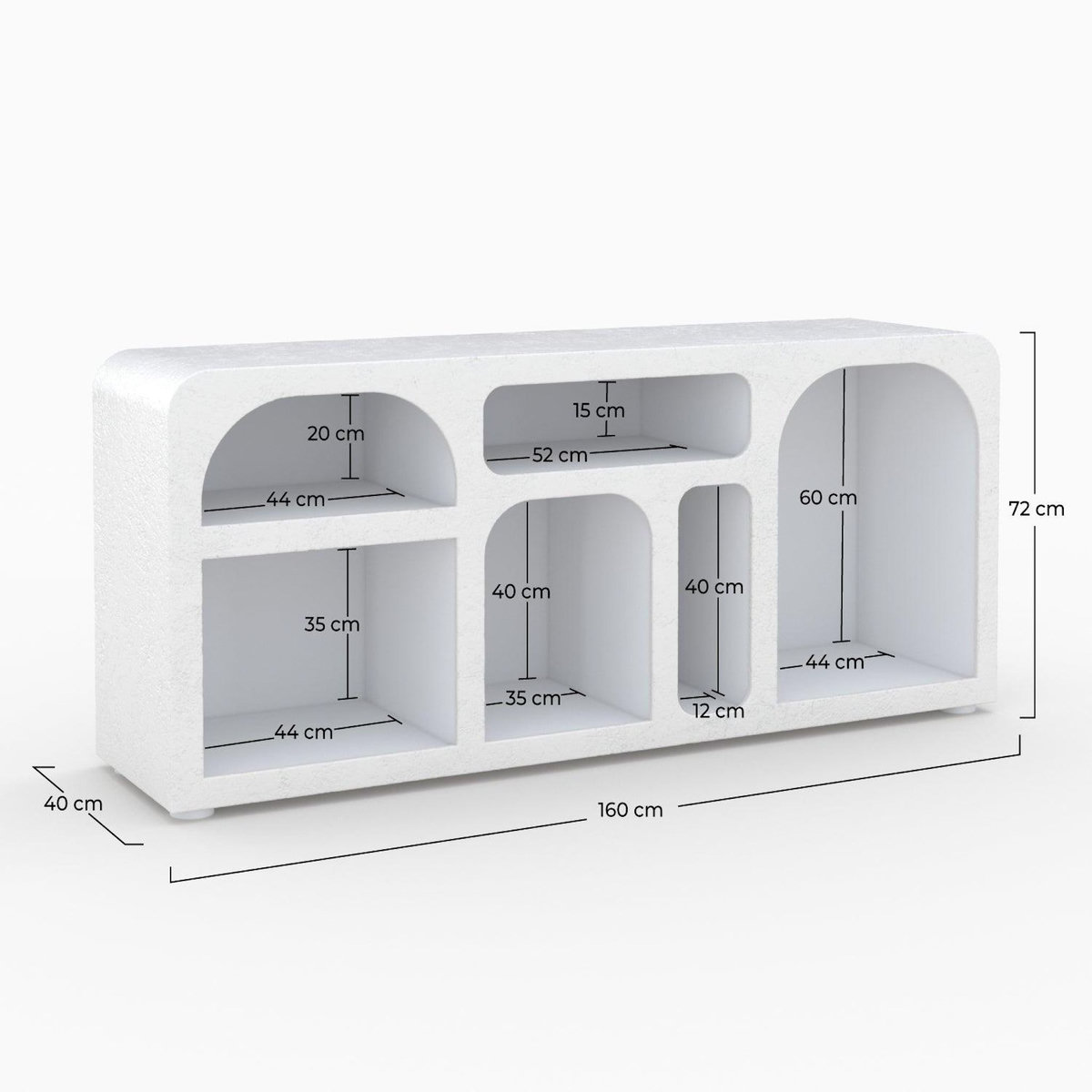 Rendez vous déco Buffet en plâtre blanc cassé 160 cm-Fira