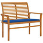 Voir la diapositive 1 : VIDAXL Banc de jardin et coussin bleu royal 112 cm Bois de teck massif