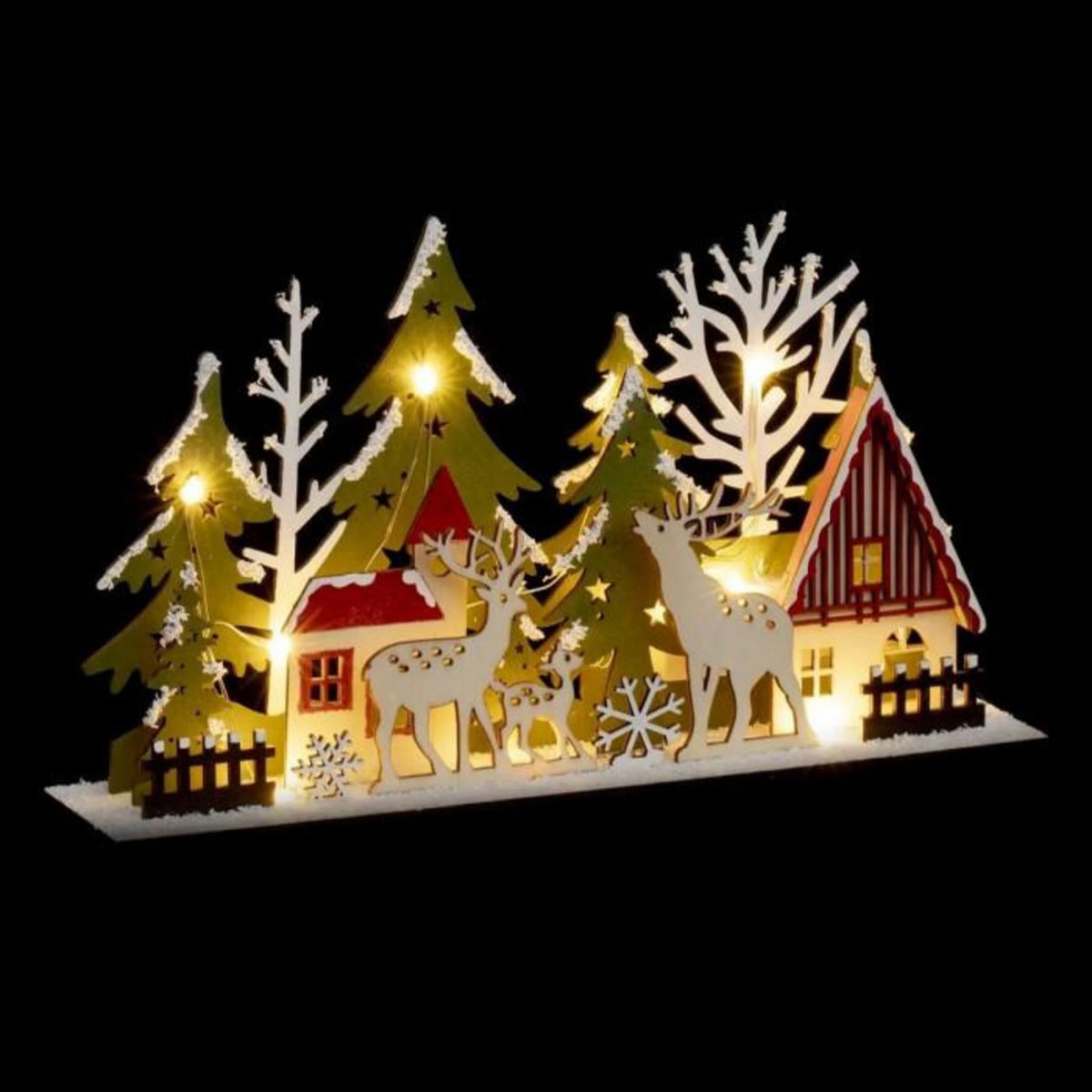 FEERIC LIGHT & CHRISTMAS Village de Noël Led  Lumineux  30cm Multicolore