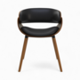 Voir la diapositive 6 : Rendez vous déco Chaise en cuir synthétique beige et bois plaqué noyer - Polo