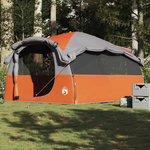 VIDAXL Tente familiale tunnel 6 personnes gris et orange impermeable