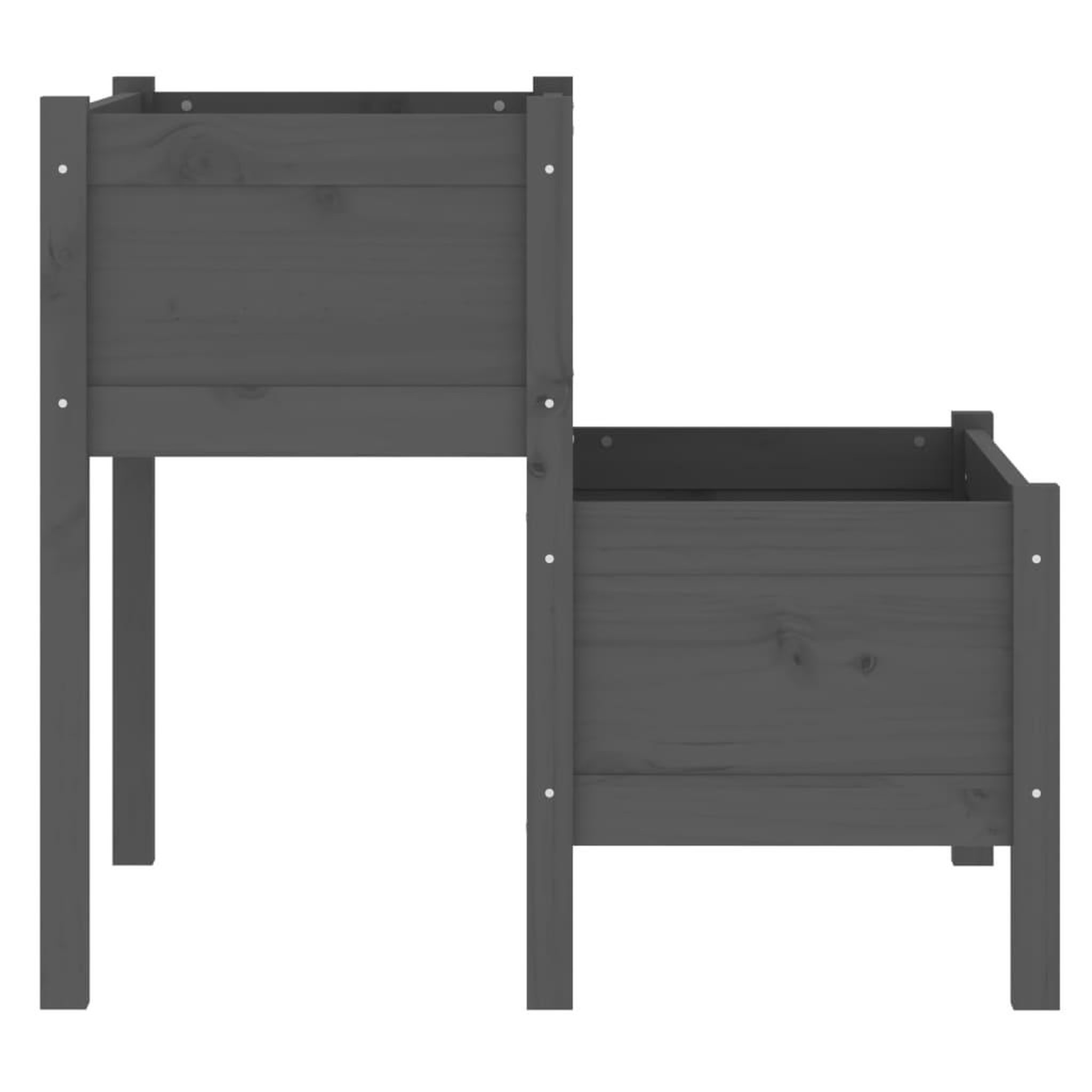 Voir la diapositive 5 : VIDAXL Jardiniere Gris 84,5x84x75 cm Bois massif de pin