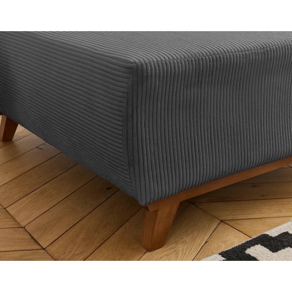BEST MOBILIER Cristal - pouf modulable - 65 cm - en velours côtelé