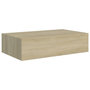 Voir la diapositive 2 : VIDAXL Etagere a tiroir murale chene 40x23,5x10 cm MDF