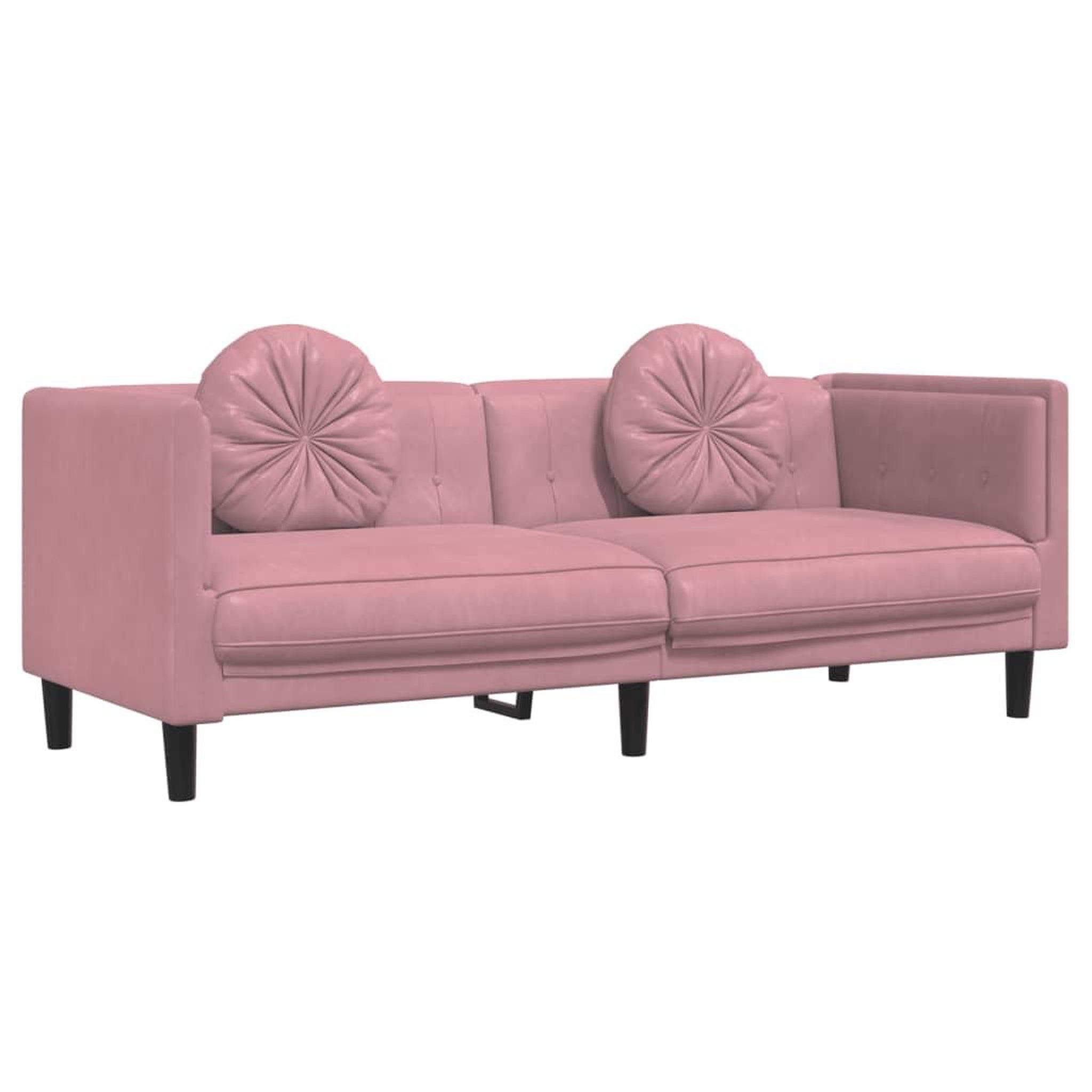 Voir la diapositive 2 : VIDAXL Canape avec coussins 3 places rose velours