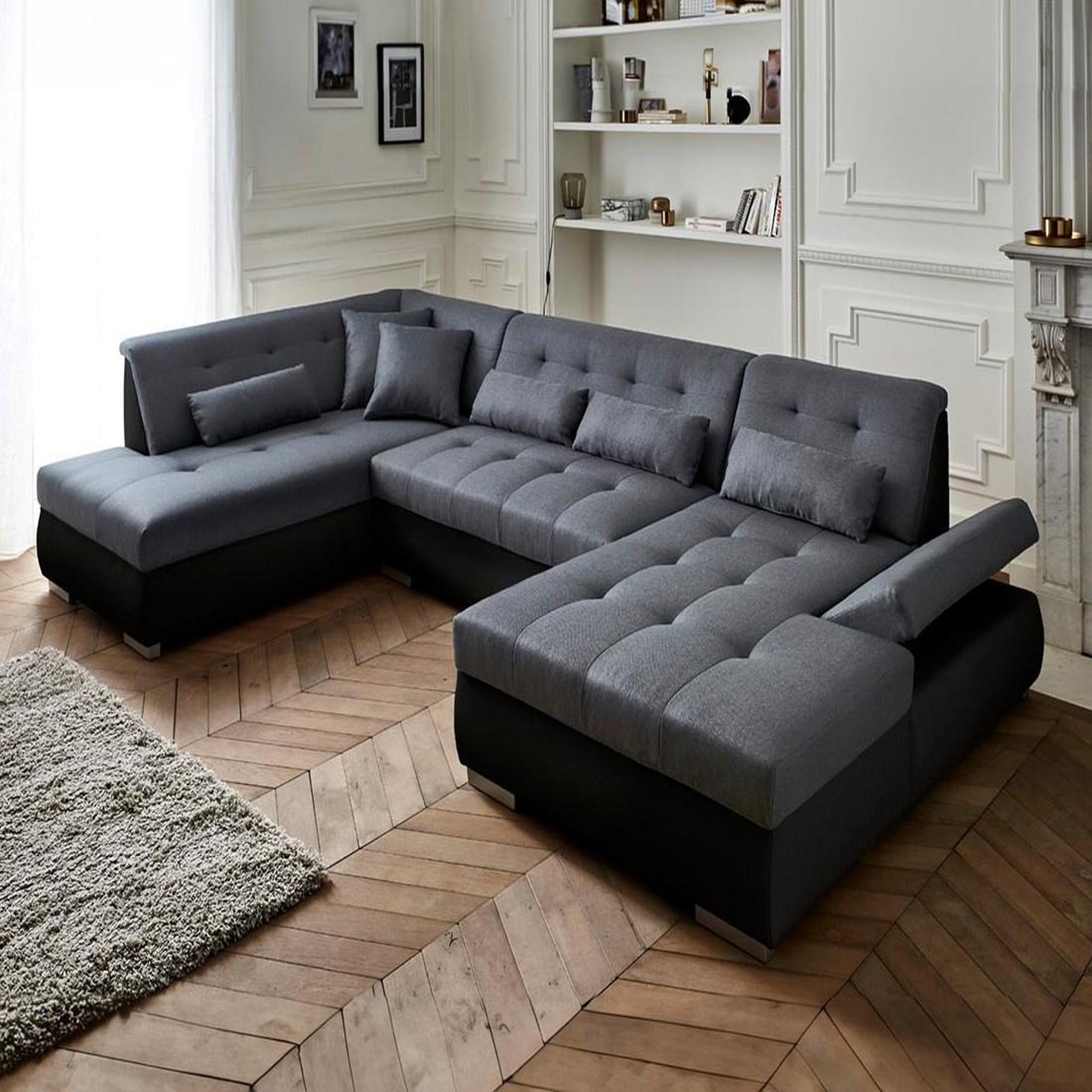 Voir la diapositive 2 : LISA DESIGN Vermont - canapé panoramique d'angle gauche - 7 places - xxl
