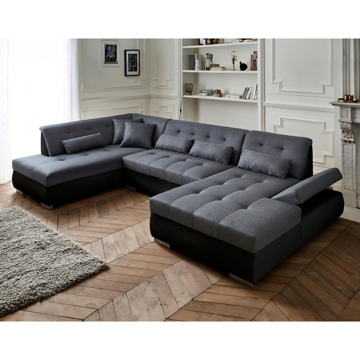 LISA DESIGN Vermont - canapé panoramique d'angle gauche - 7 places - xxl