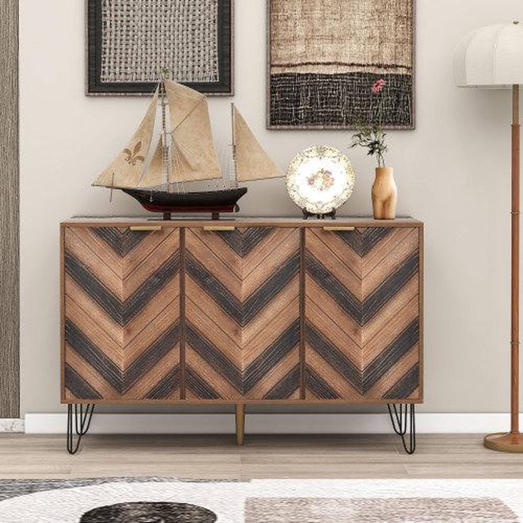 Voir la diapositive 2 : MERAX Buffet 3 porte(s) 0 tiroir(s) - 120 cm naturel panneau de particules