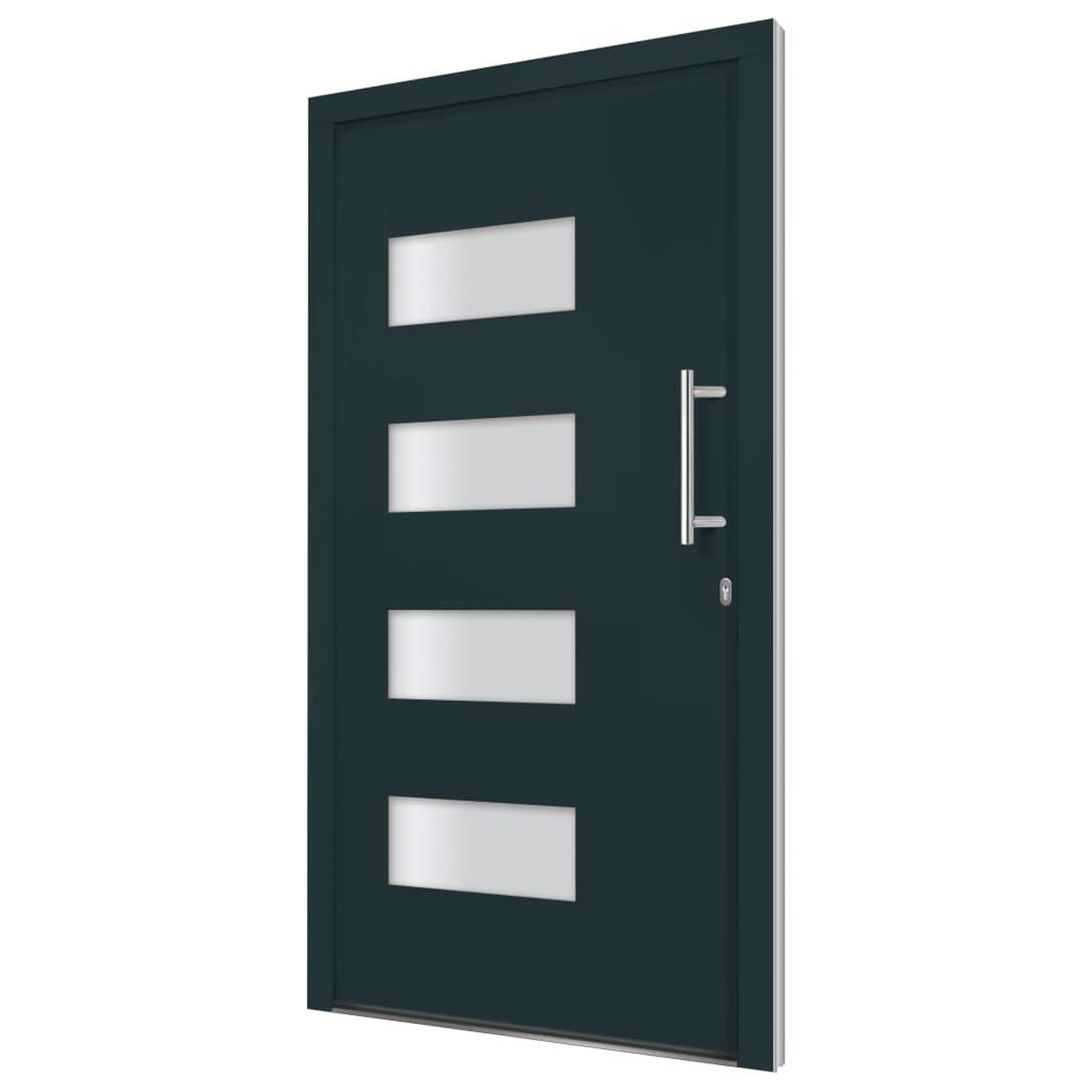 Voir la diapositive 3 : VIDAXL Porte d'entree Aluminium et PVC Anthracite 100x200 cm