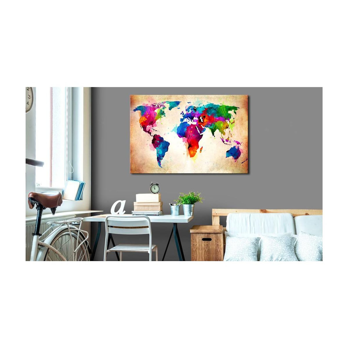 Paris Prix Tableau en Liège  Carte du Monde - Colourful Ranger