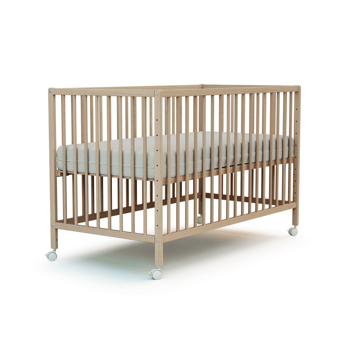 WEBABY Lit bébé cododo en bois avec roulettes 60 x 120 cm LIO