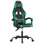 Voir la diapositive 2 : VIDAXL Chaise de jeu pivotante Noir et vert Similicuir