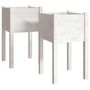 Voir la diapositive 2 : VIDAXL Jardinieres d'exterieur 2 pcs Blanc 40x40x70 cm Bois de pin