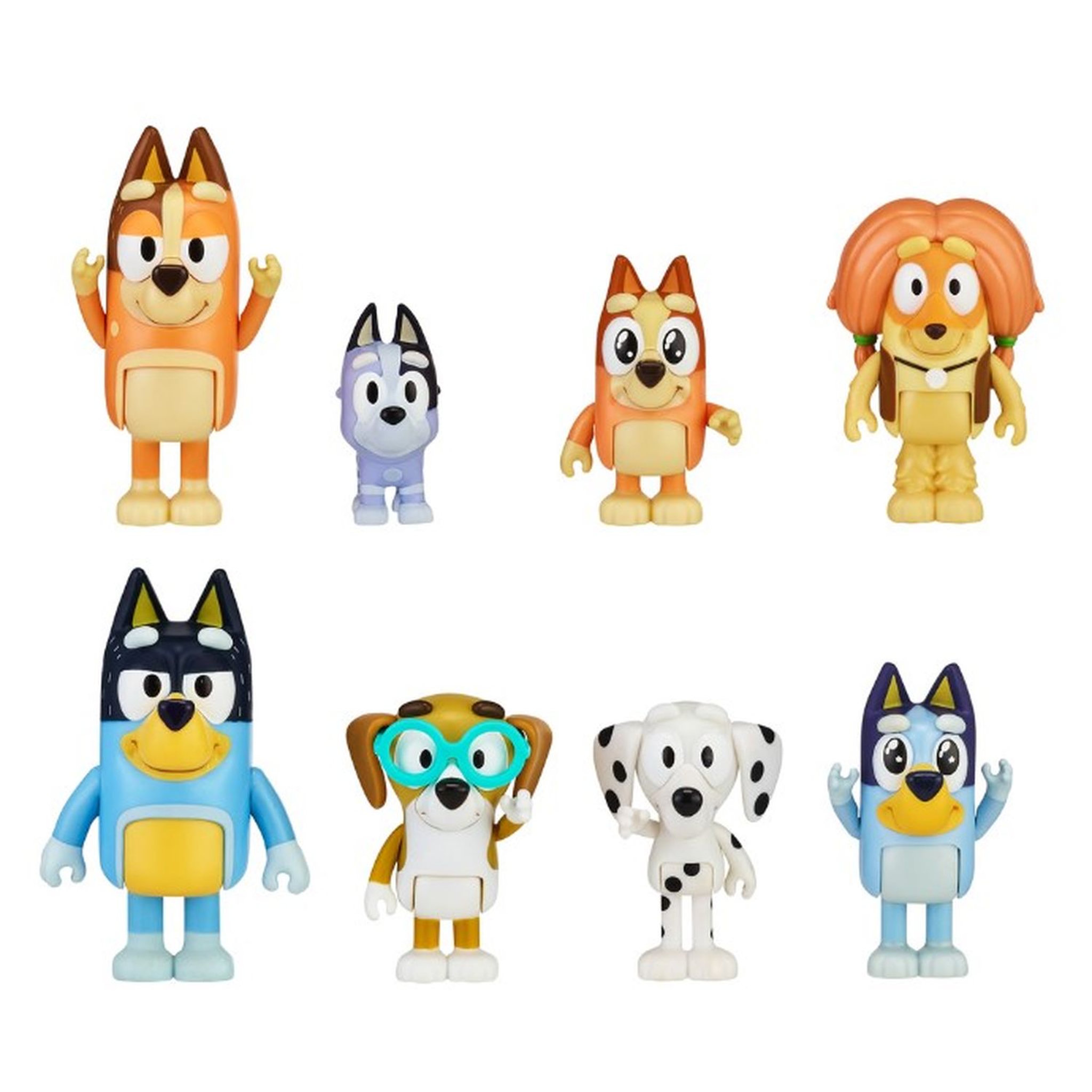 Voir la diapositive 2 : MOOSE TOYS Coffret 8 Figurines articulées Bluey - Famille et amis de Bluey