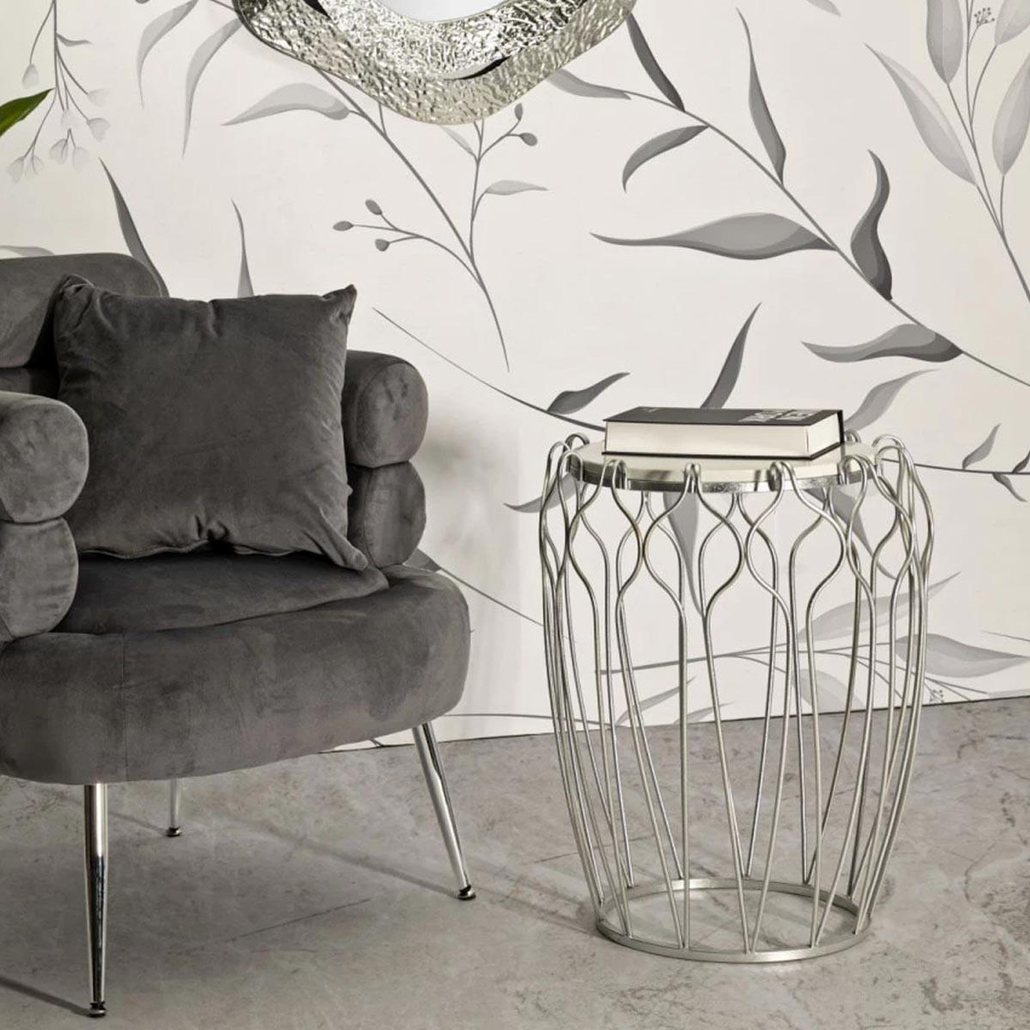 Voir la diapositive 6 : Paris Prix Table d'appoint en marbre  hook  61cm argent