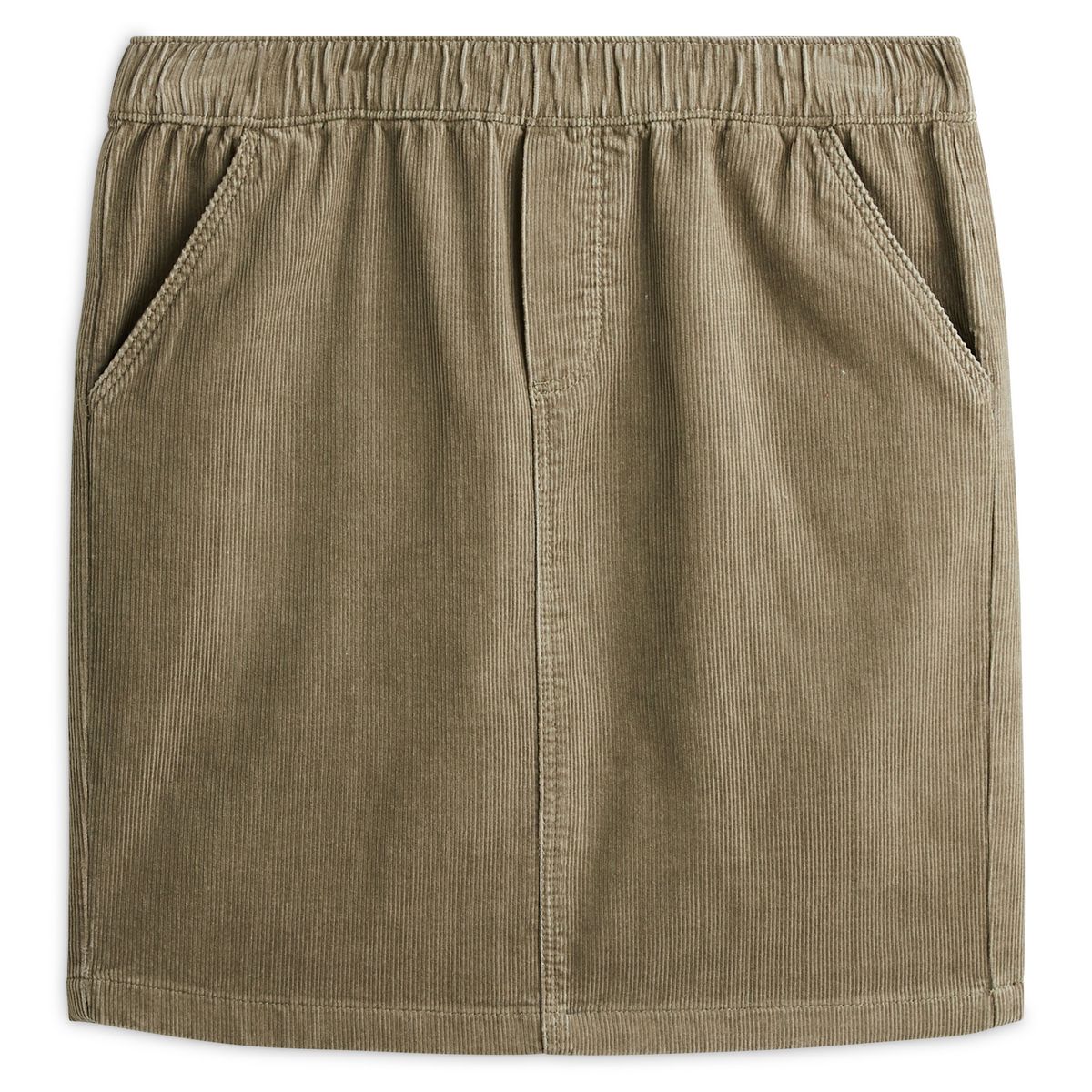 IN EXTENSO Jupe en velours élastiquée vert kaki femme