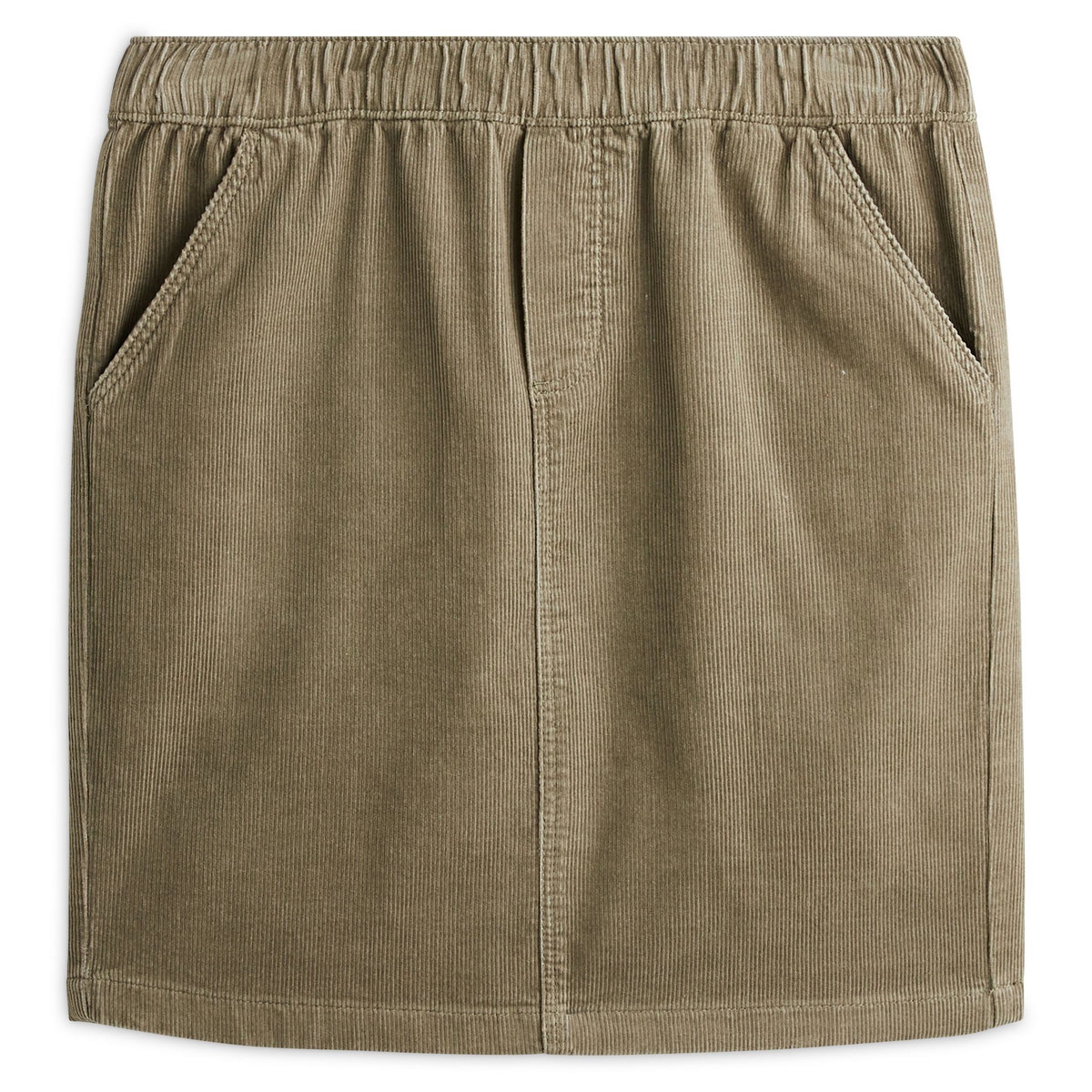 IN EXTENSO Jupe en velours élastiquée vert kaki femme