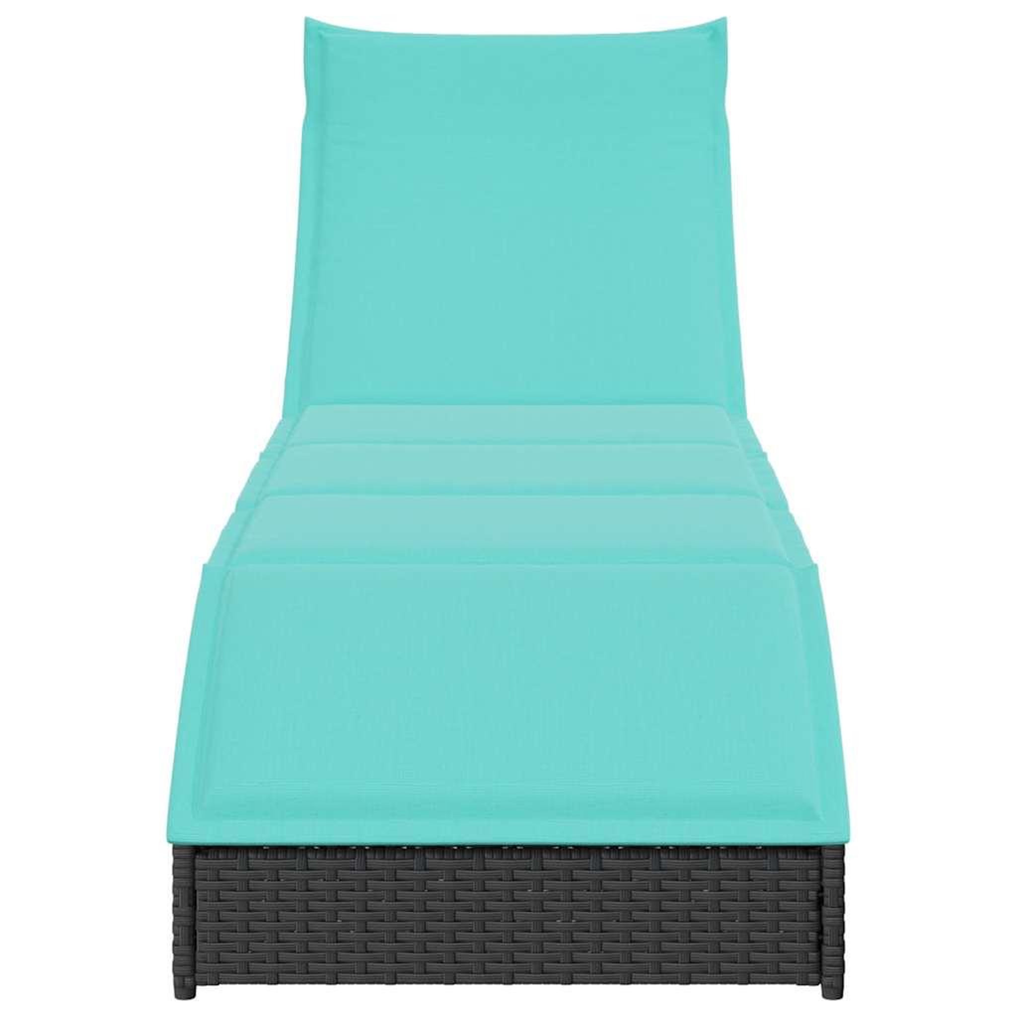 Voir la diapositive 5 : VIDAXL Chaise longue pliante coussin et rangement noir resine tressee