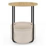 Voir la diapositive 3 : ID MARKET Lot de 2 tables de chevet, tables d'appoint, bout de canapé DETROIT rondes avec panier en tissu design industriel