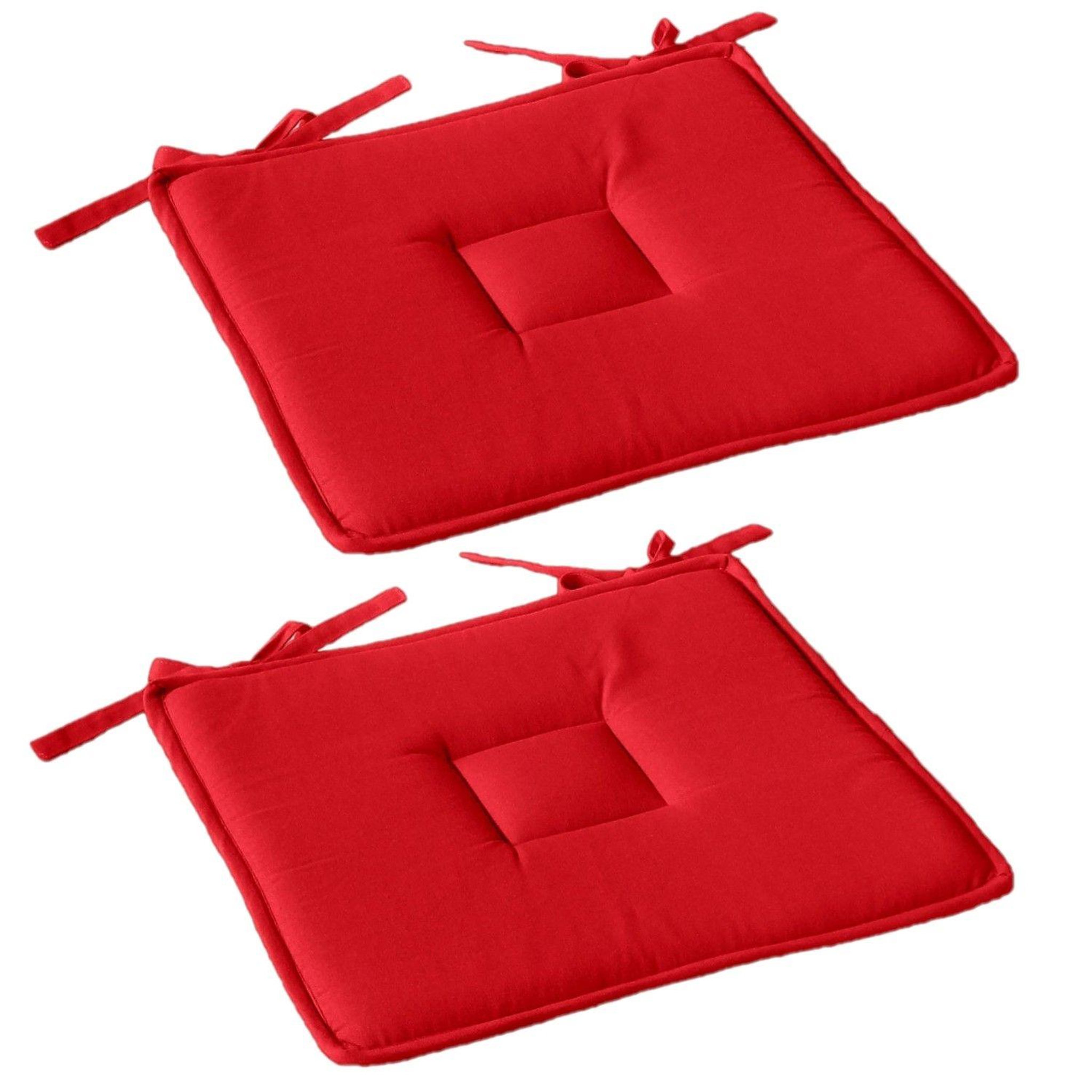 Voir la diapositive 1 : TOILINUX Lot de 2 galettes de chaise en coton panama