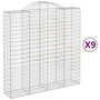 Voir la diapositive 2 : VIDAXL Paniers a gabions arques 9 pcs 200x50x200/220 cm Fer galvanise