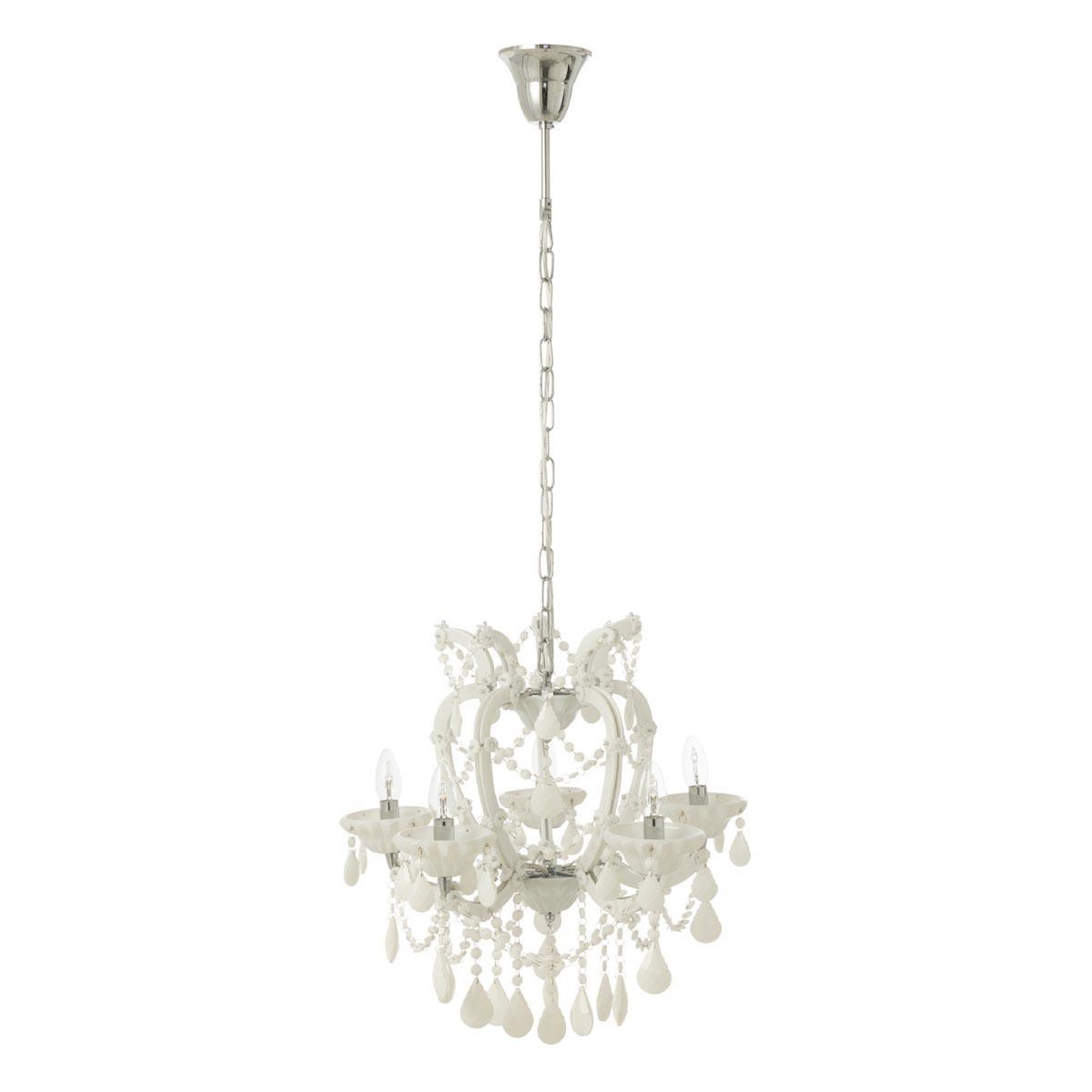 J-LINE Lustre en Verre  Antique  57cm Blanc