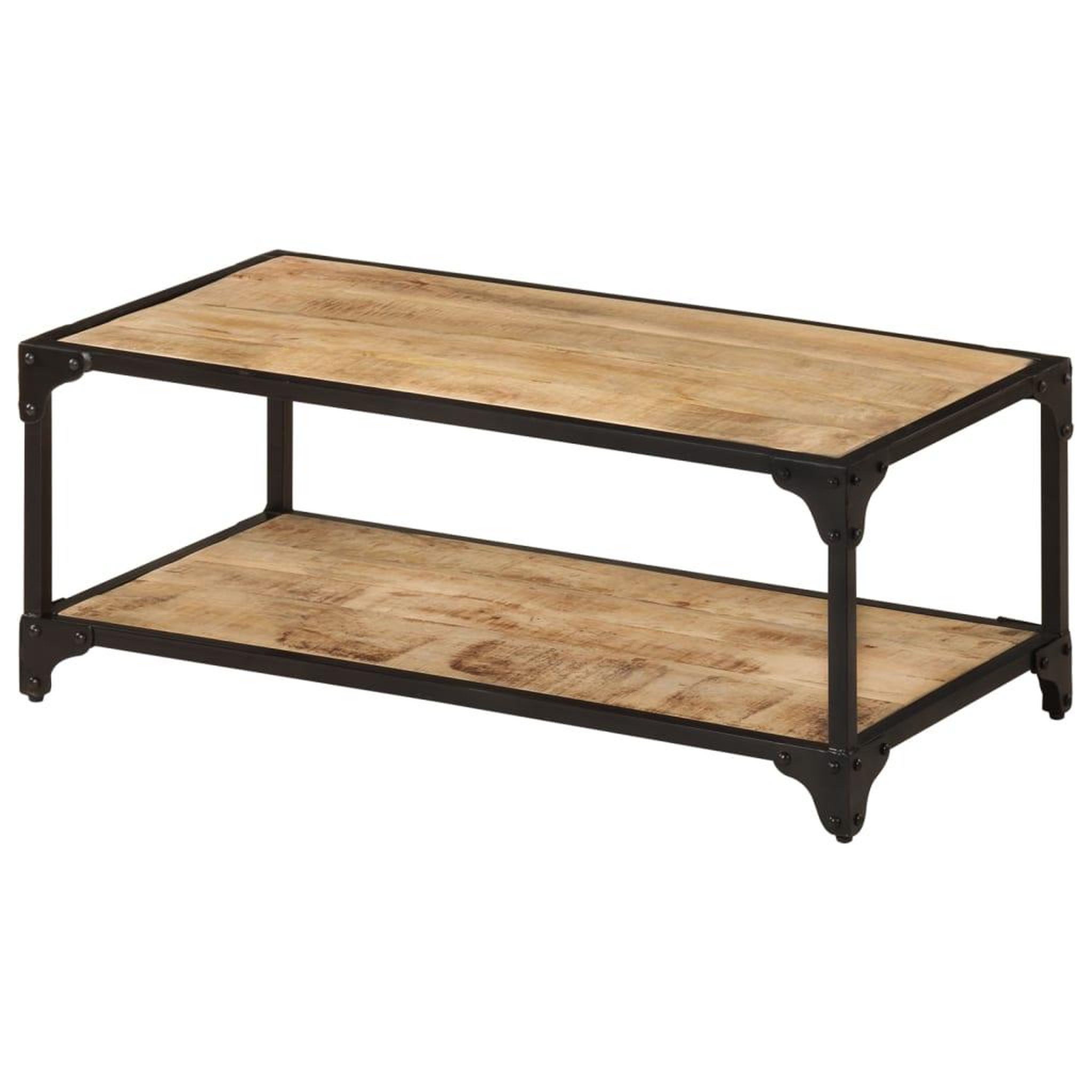 Voir la diapositive 1 : VIDAXL Table basse 90x45x35 cm Bois de manguier massif brut