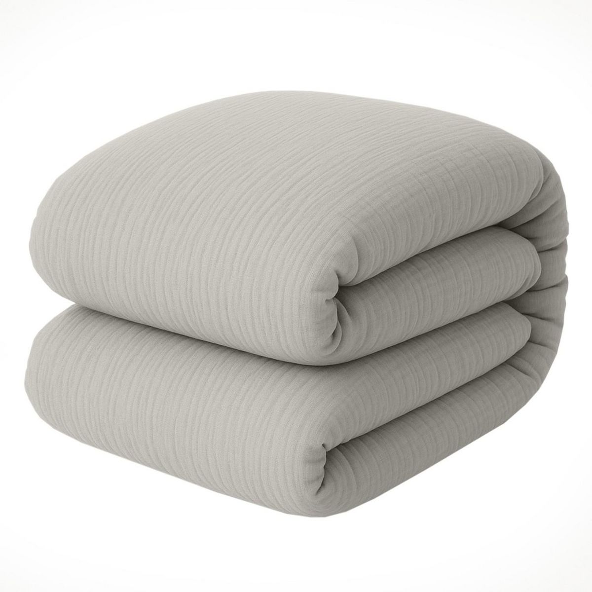 BATON ROUGE Housse de couette 100% gaze de coton lavé gris glacier