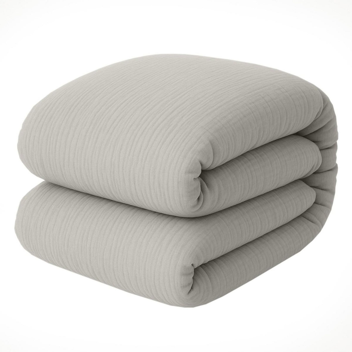 BATON ROUGE Housse de couette 100% gaze de coton lavé gris glacier