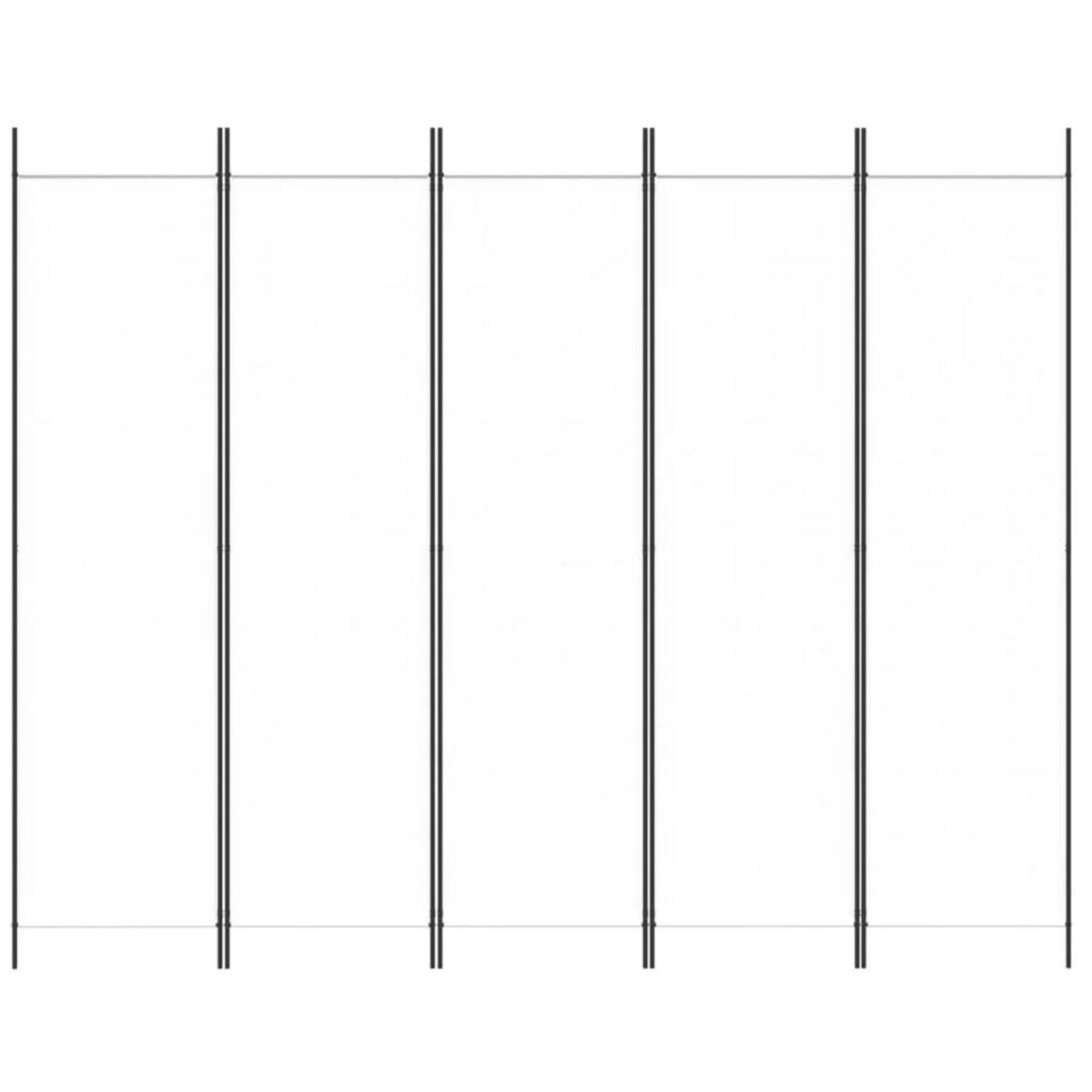 VIDAXL Cloison de separation 5 panneaux Blanc 250x200 cm Tissu