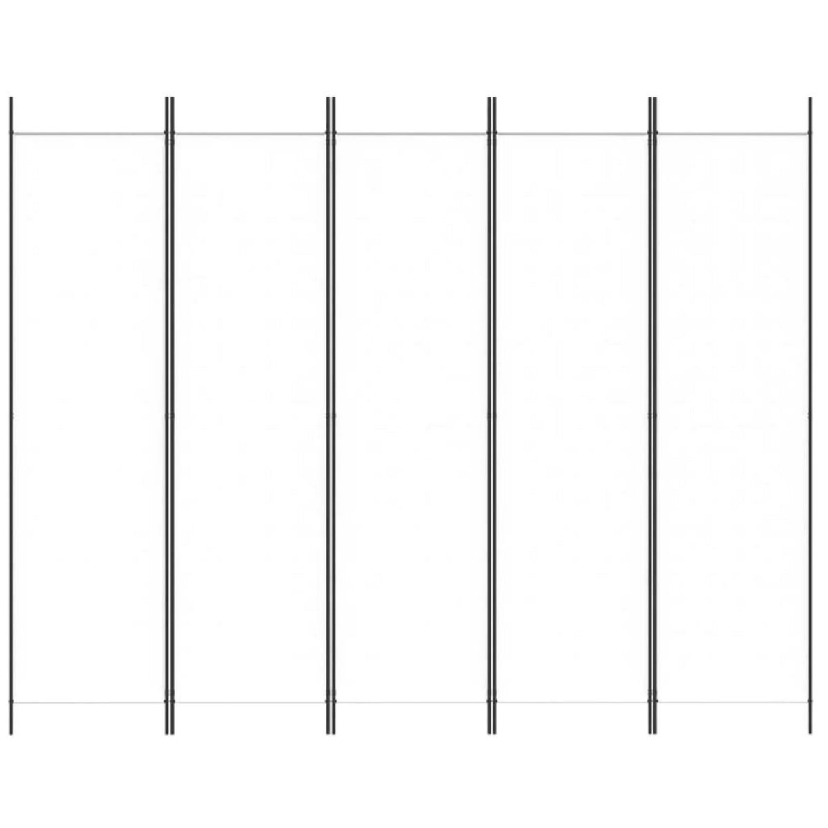 VIDAXL Cloison de separation 5 panneaux Blanc 250x200 cm Tissu