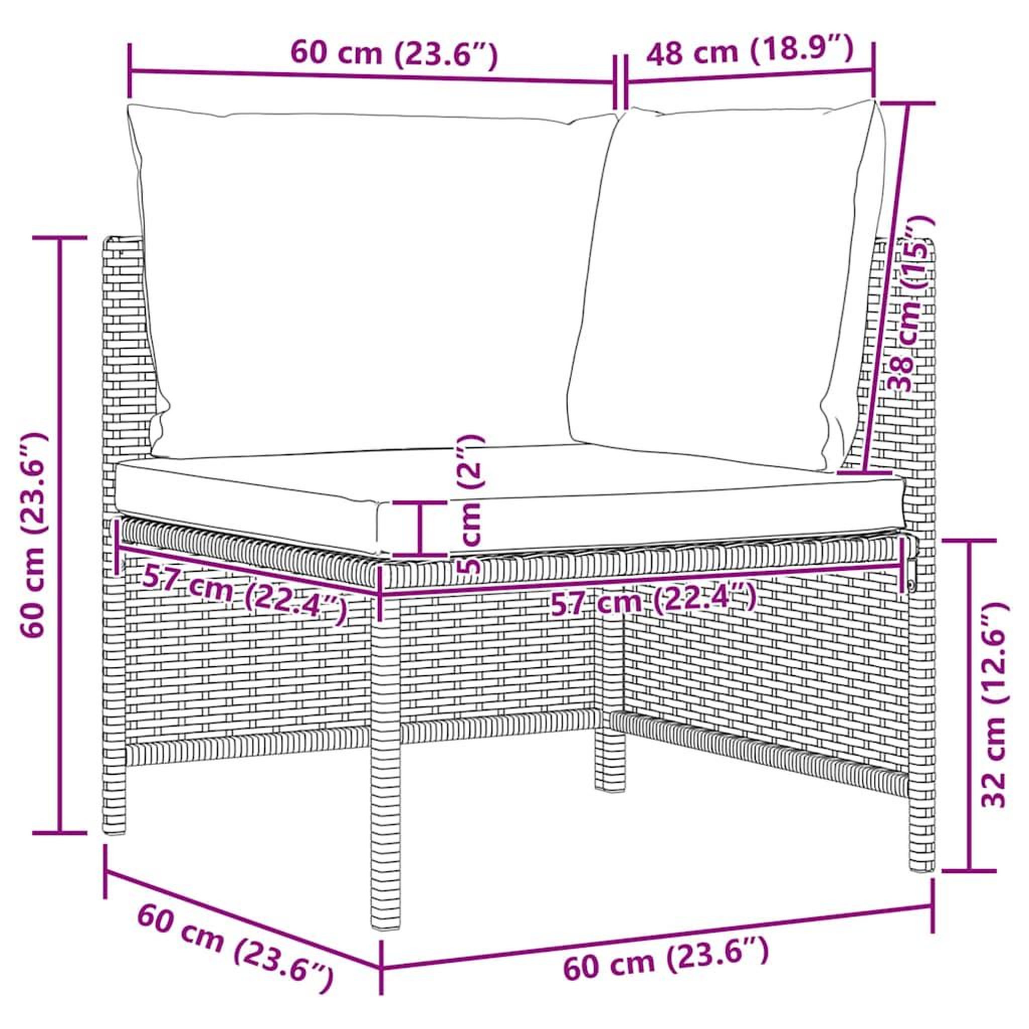 Voir la diapositive 6 : VIDAXL Canape de jardin a 4 places avec coussins gris resine tressee