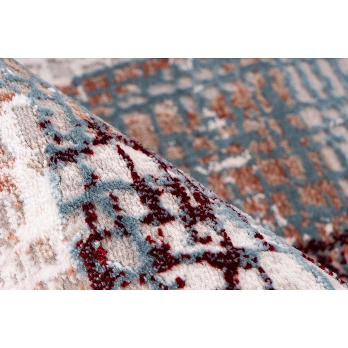 Paris Prix Tapis Vintage à Franges  Akropolis IV  Gris & Rose