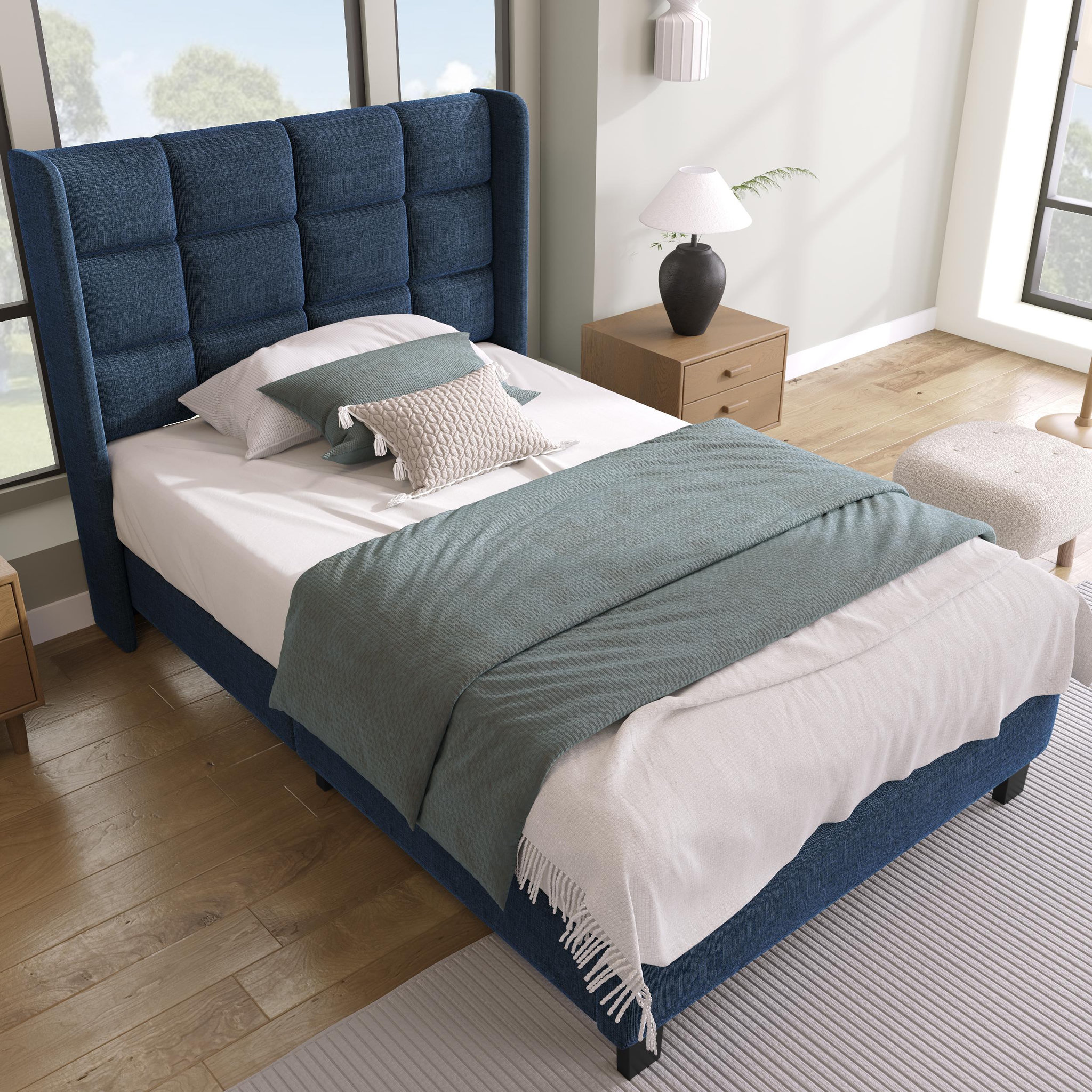 Voir la diapositive 2 : MERAX Lit simple avec sommier Lin