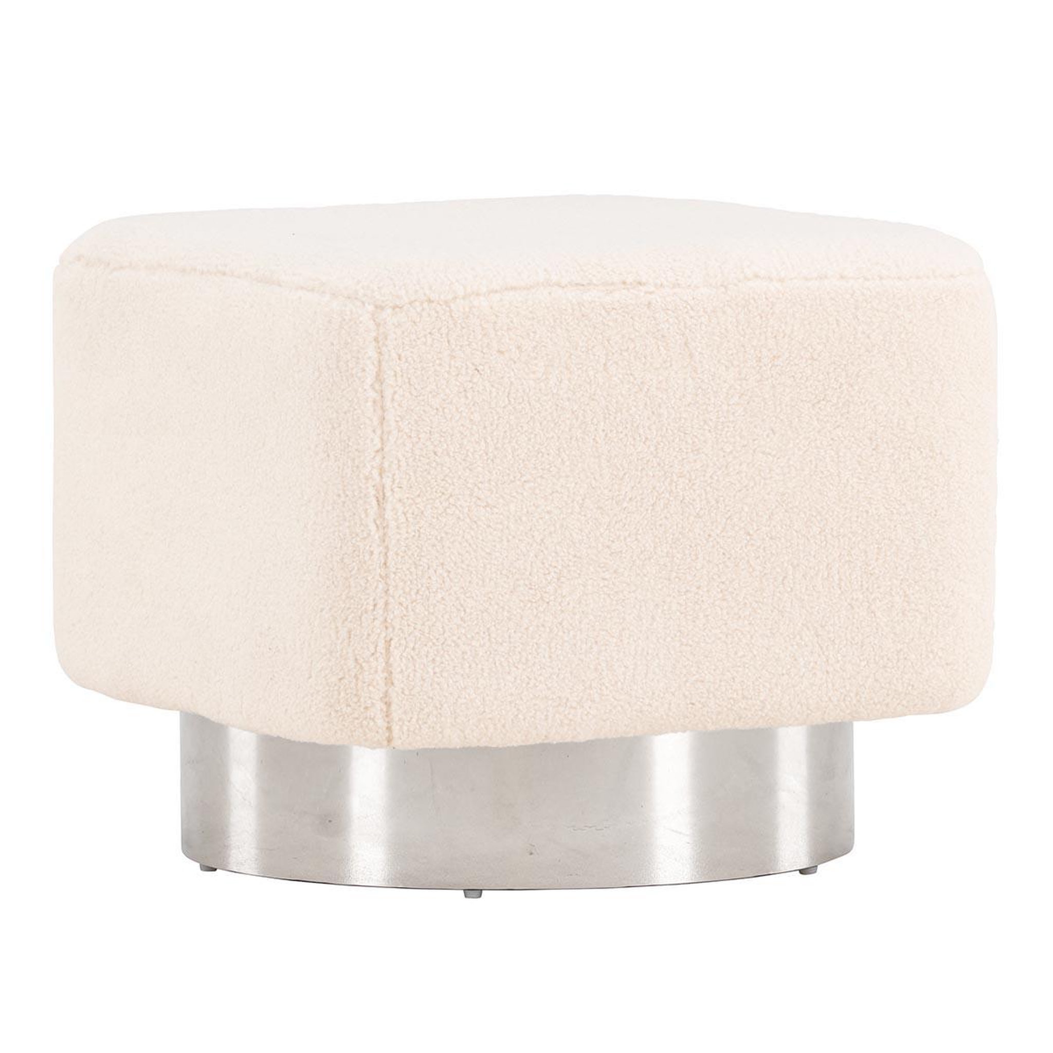 Paris Prix Pouf design en tissu  newton  45cm naturel