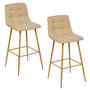Voir la diapositive 1 : ATMOSPHERA Lot de 2 tabourets de bar SIRAC - Beige